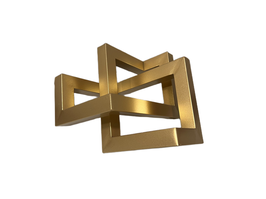Gold Metal Abstract Coffee Table Sculpture