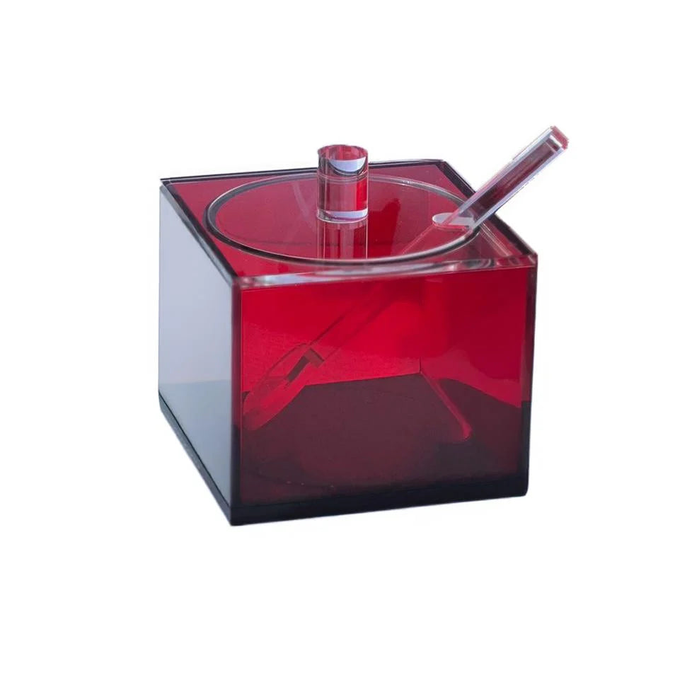 Colored Lucite Honey Dish - Red