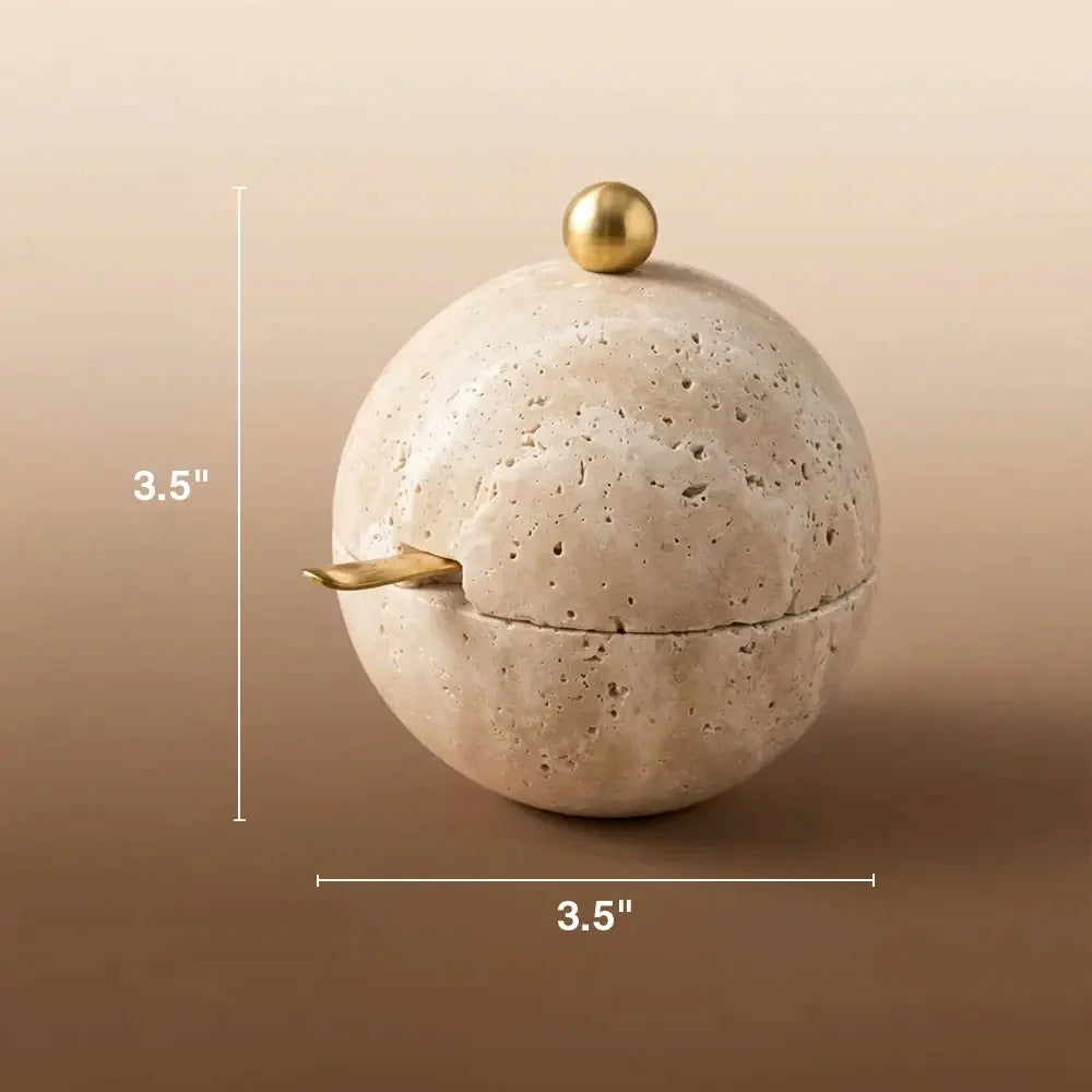 Travertine Honey Dish