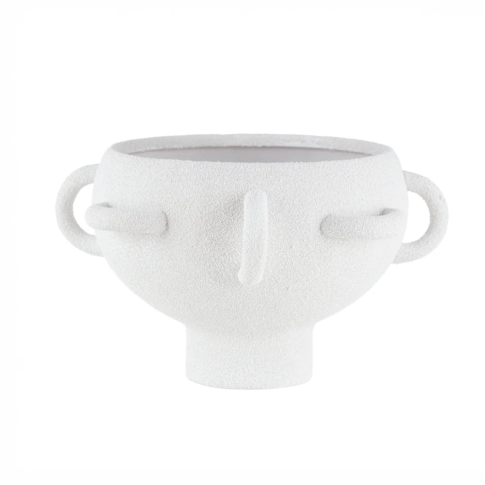 Textured Porcelain Serving Bowl with Unique Handles