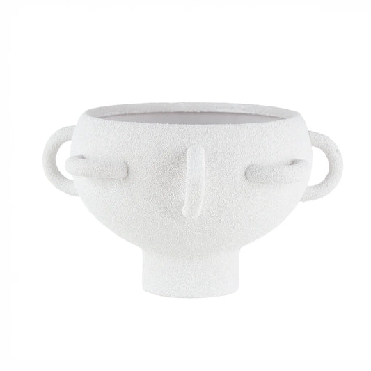 Textured Porcelain Serving Bowl with Unique Handles