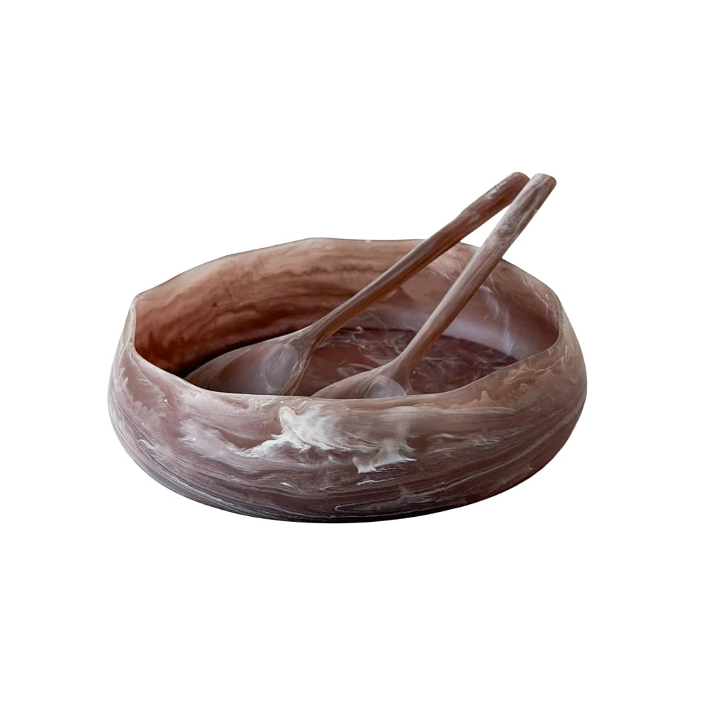 Resin Taupe Meadow Salad Servers