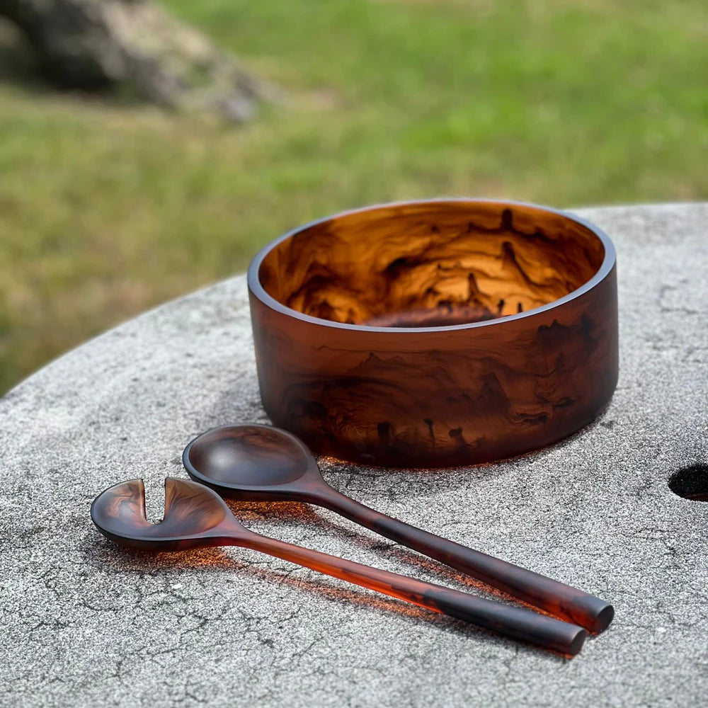 Brown Resin Salad Servers