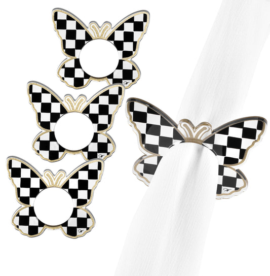 Onyx Butterfly Napkin Rings