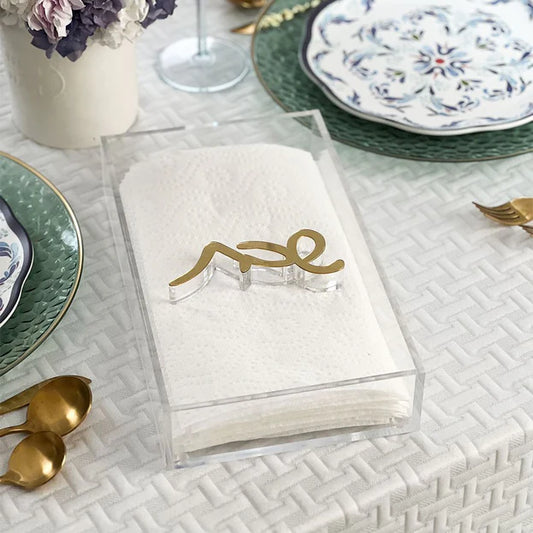 Paper Towel Box with Shabbos Weight, Gold