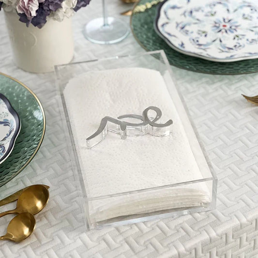 Paper Towel Box with Shabbos Weight, Silver