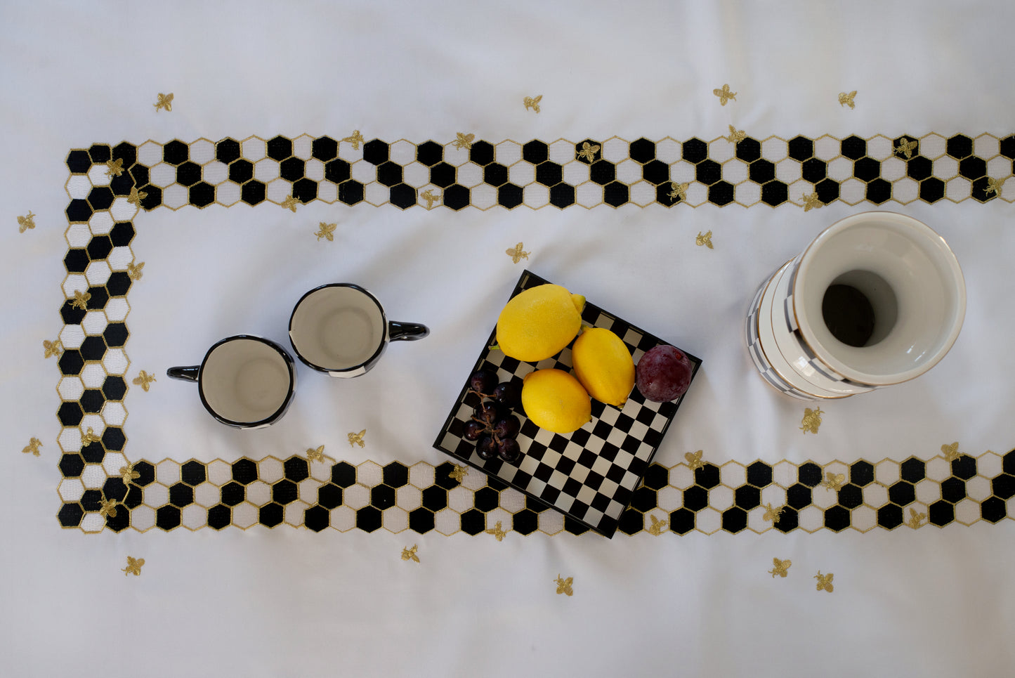 Queen Bee White Tablecloth