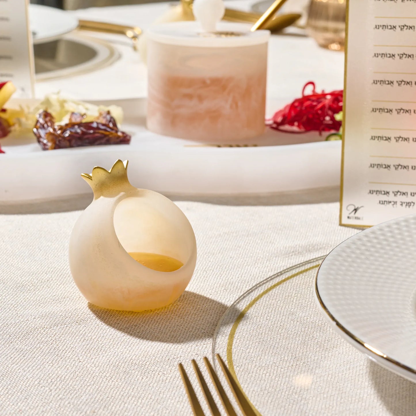 Resin Pomegranate Personal Honey Dish Set