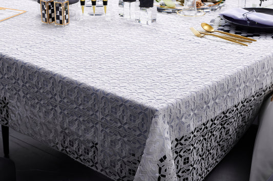 Filet Crochet Lace Tablecloth
