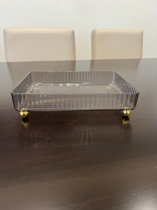 Acrylic Textured Tray, Gray