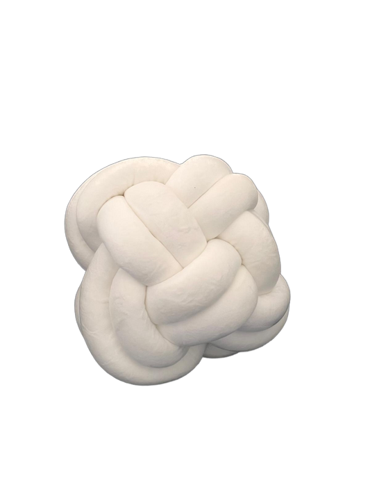 Knot Ball Throw Pillow, Medium, White
