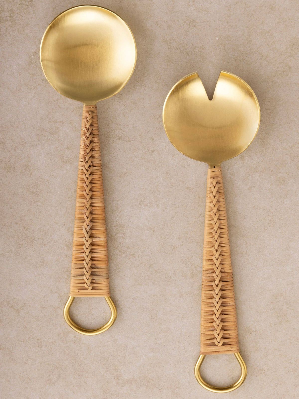 Helsinki Rattan Salad Servers