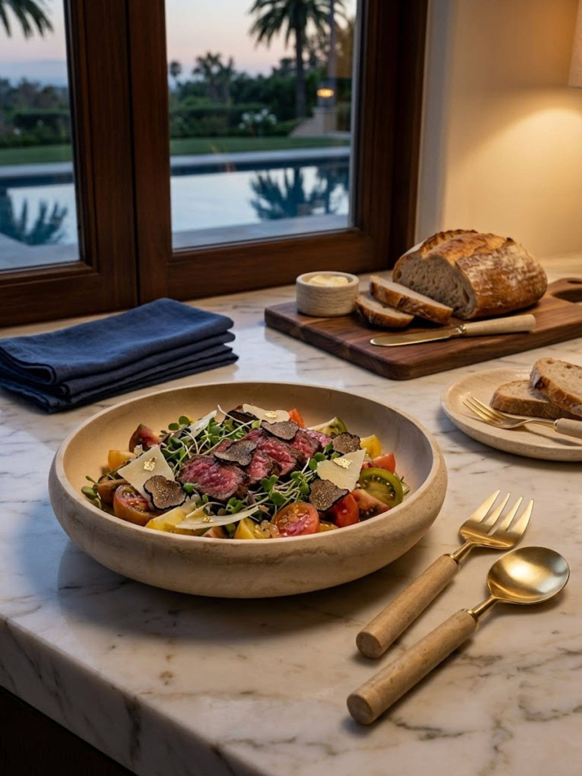 Florence Salad Bowl & Servers