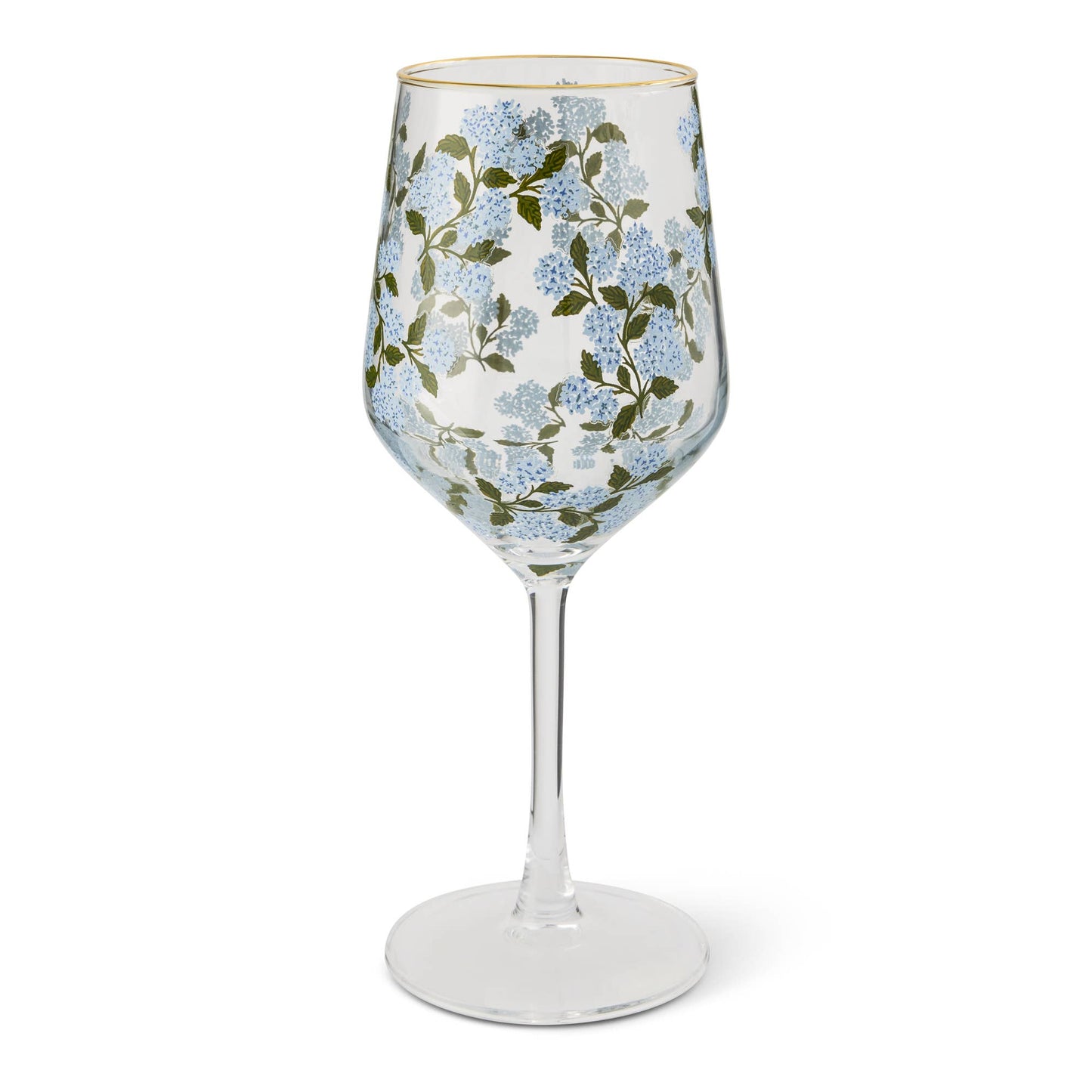 White Wine Glass - Hydrangea