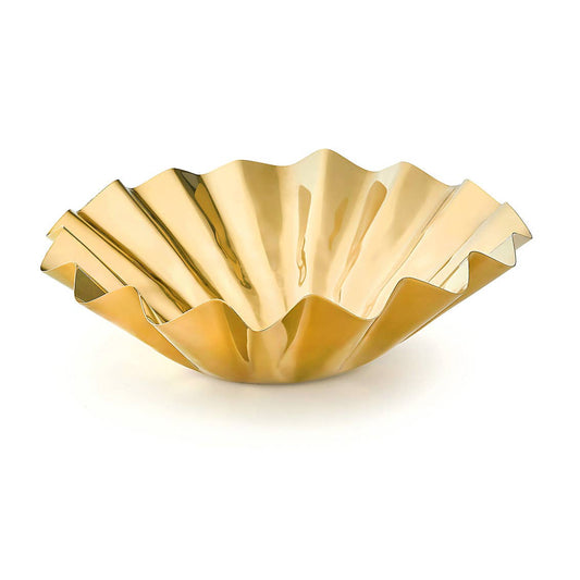Cerro Gold Round Serving Bowl