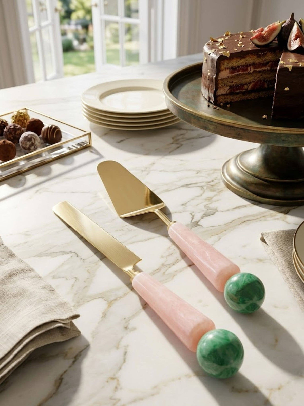 Sculpted Cake Servers Set