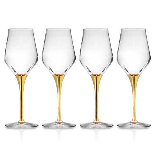 Italian Crystal Gold Stem Wine Glass