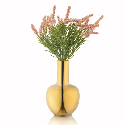 Blush Faux Floral Gold Vase