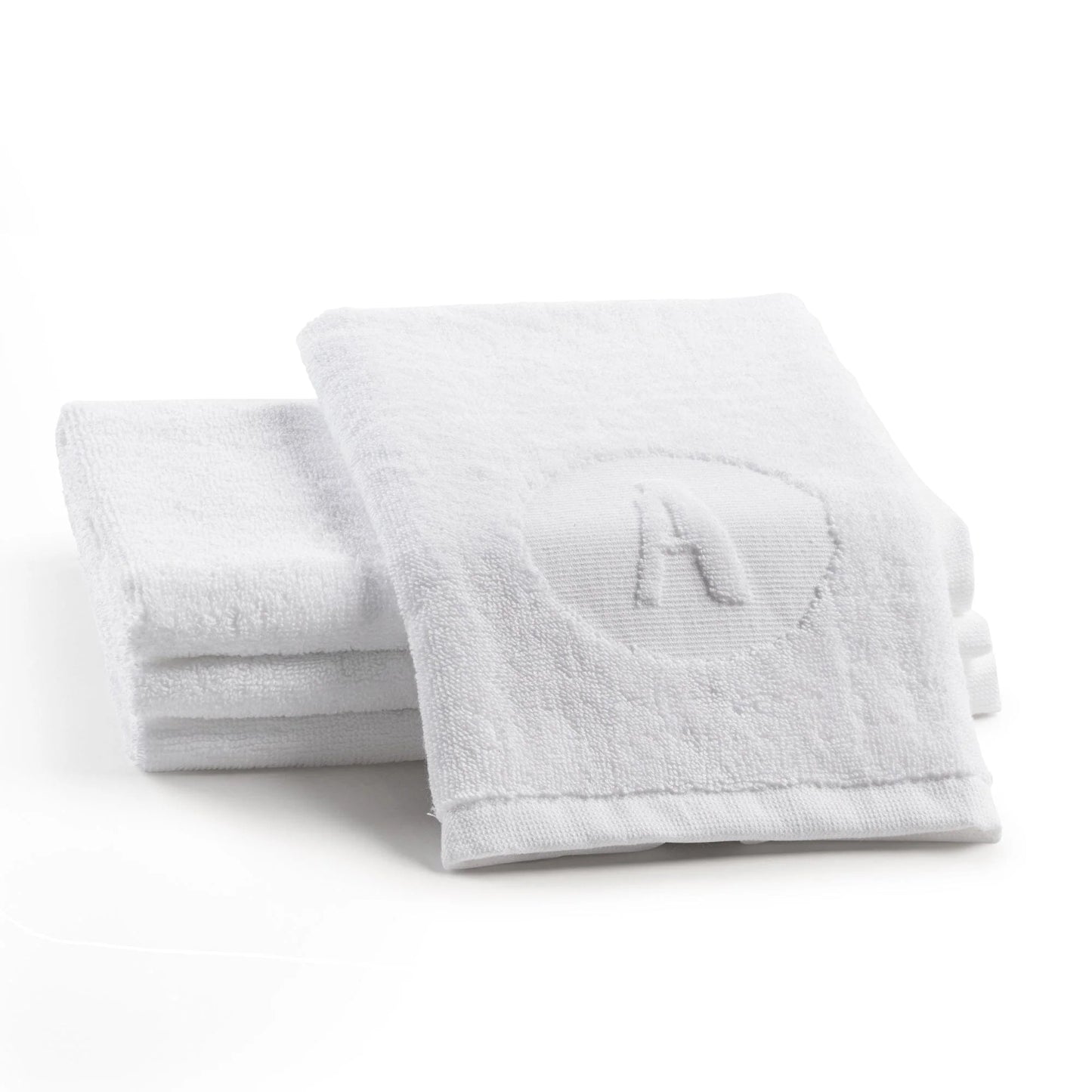 Circle Initial Embossed Finger Towel