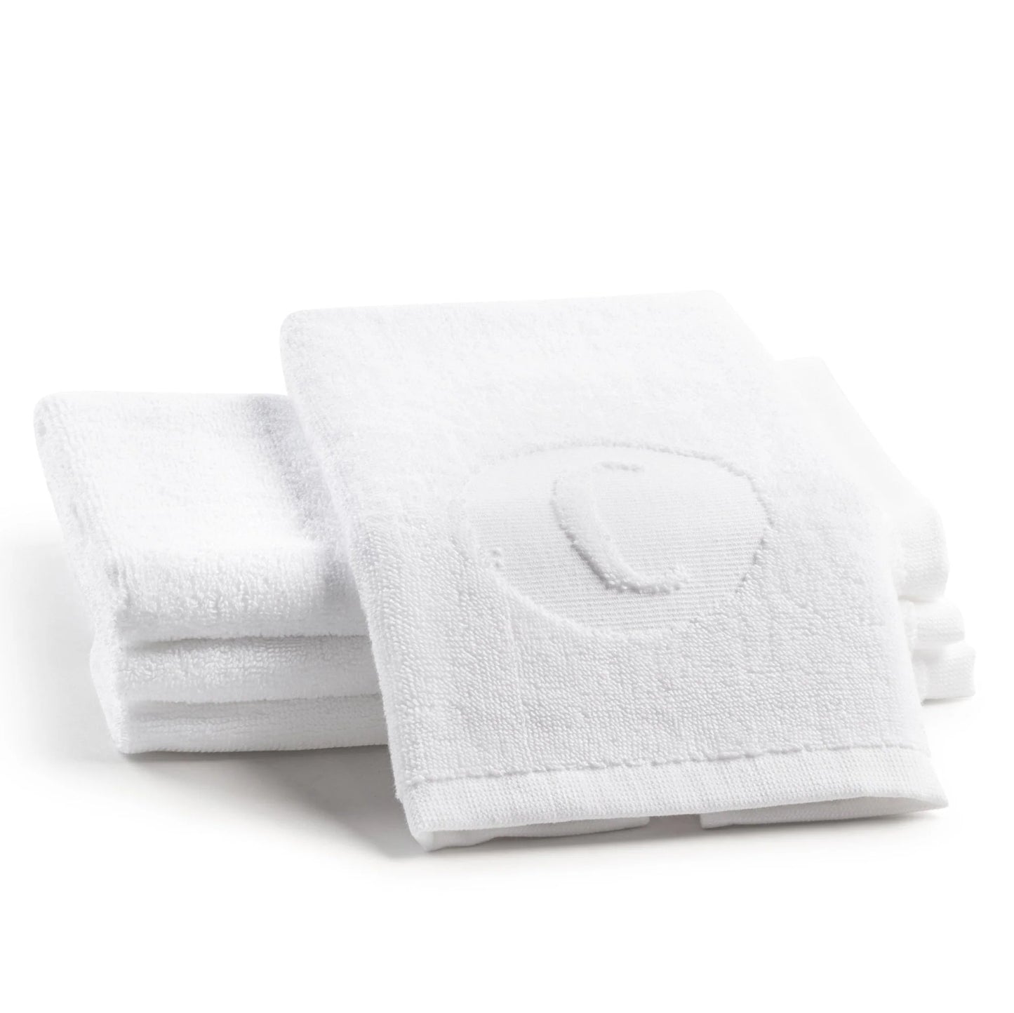 Circle Initial Embossed Finger Towel