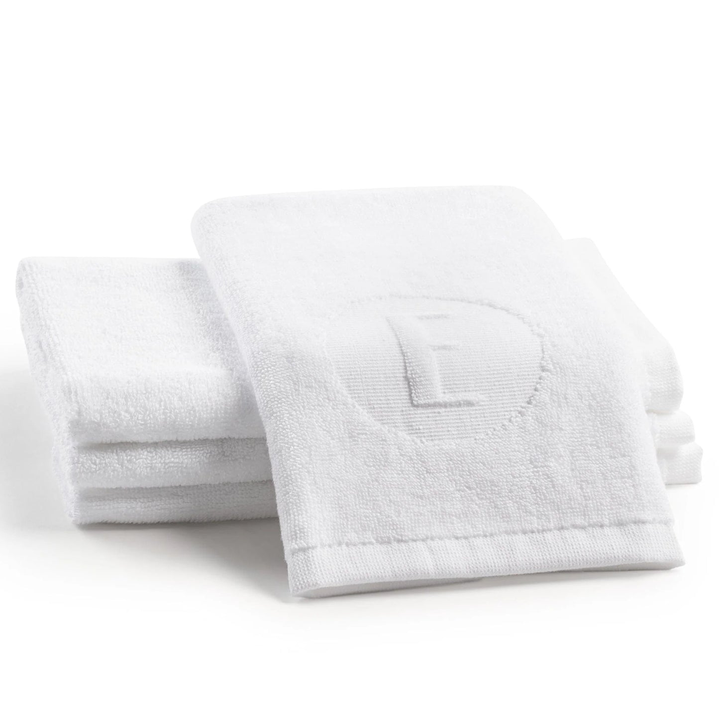 Circle Initial Embossed Finger Towel