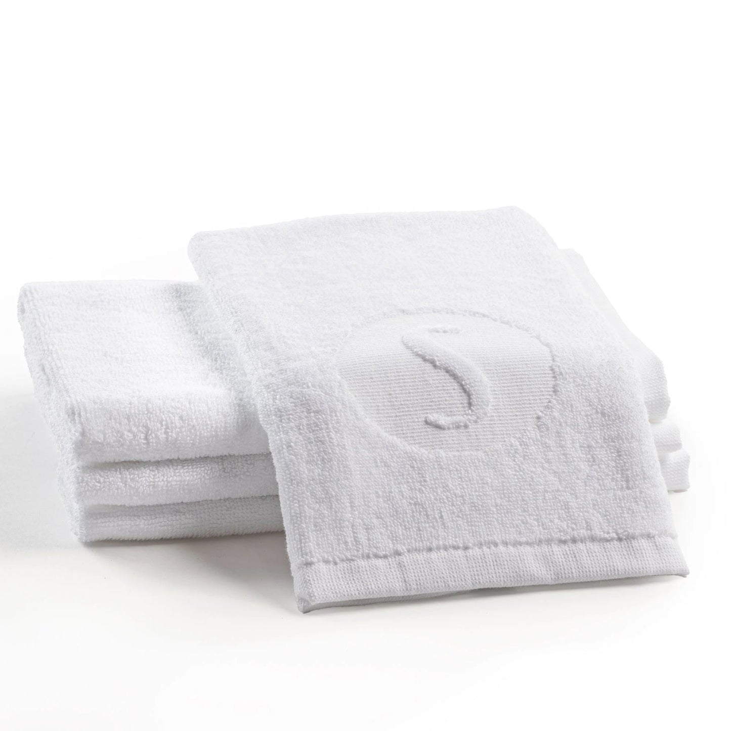 Circle Initial Embossed Finger Towel