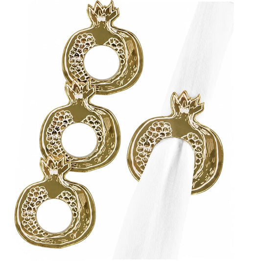 Gold Pomegranate Napkin Rings
