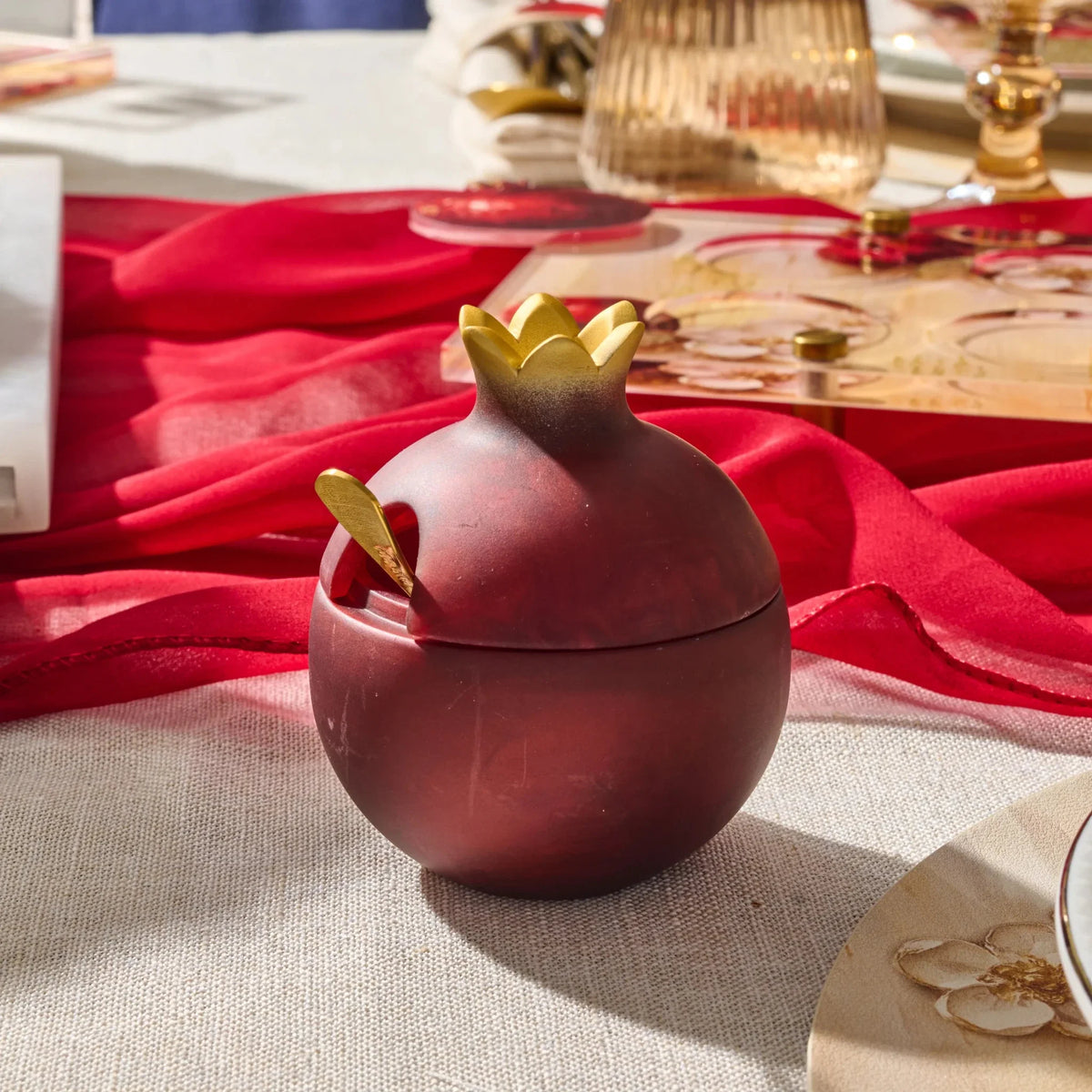 Resin Pomegranate Honey Dish