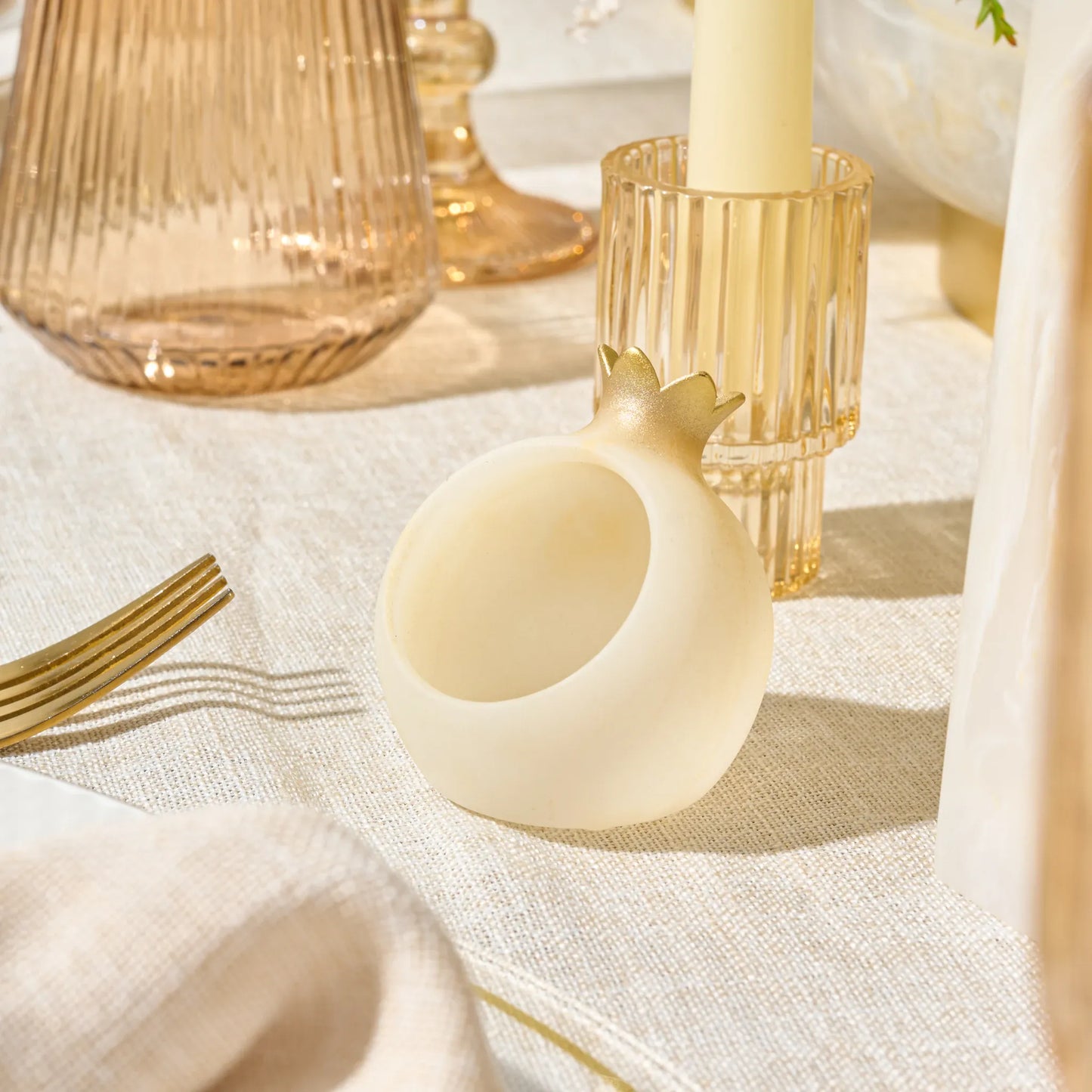 Resin Pomegranate Personal Honey Dish Set