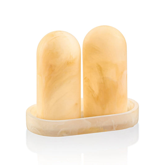 Resin Salt Shaker Set with Tray