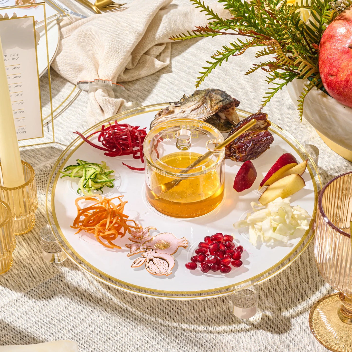 Rosh Hashanah Classic Pomegranate Simanim Tray