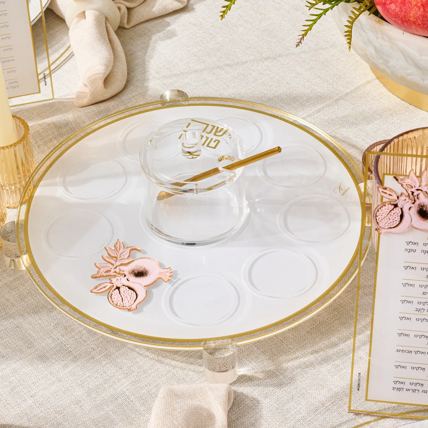 Rosh Hashanah Classic Pomegranate Simanim Tray