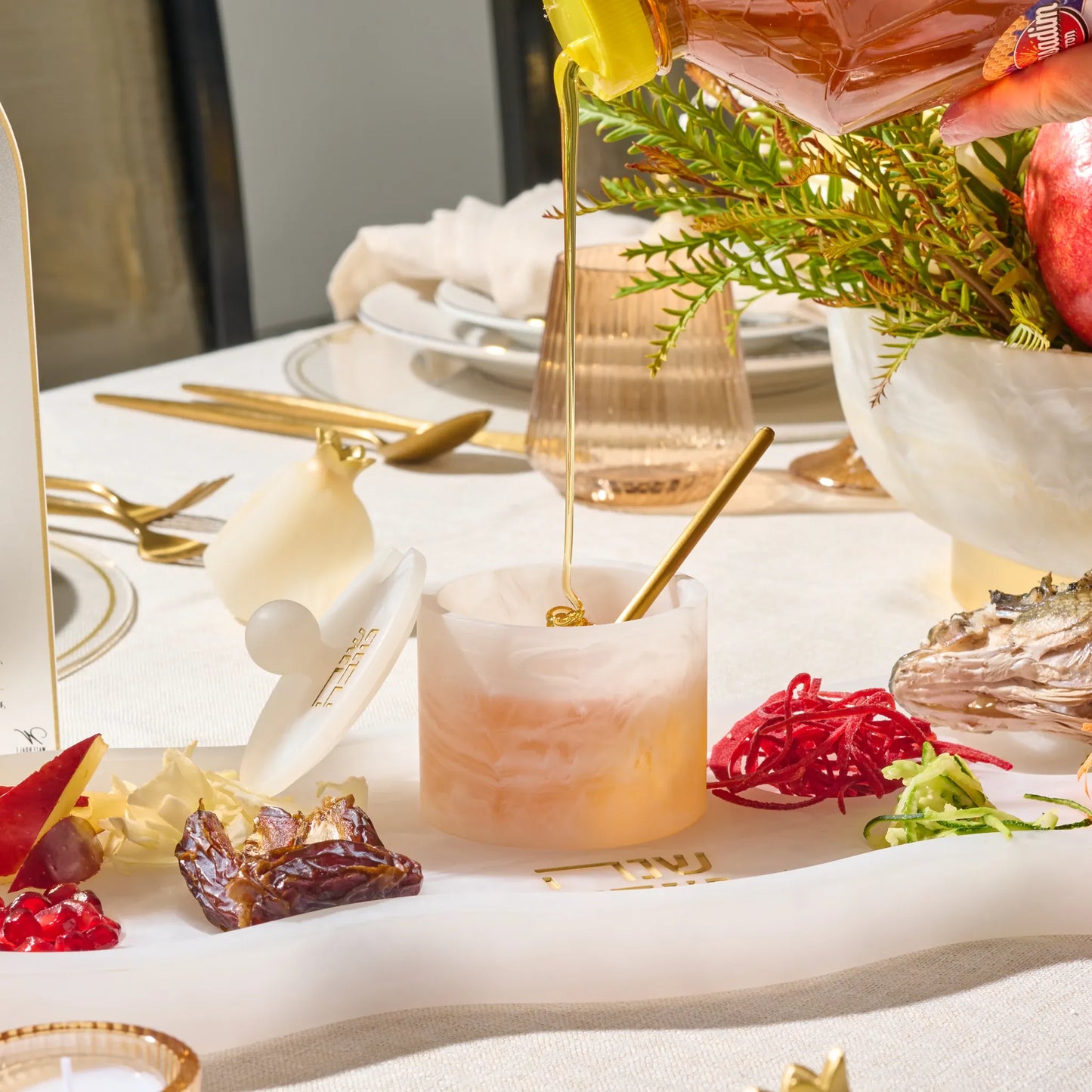 Rosh Hashanah Curve Resin Simanim Tray