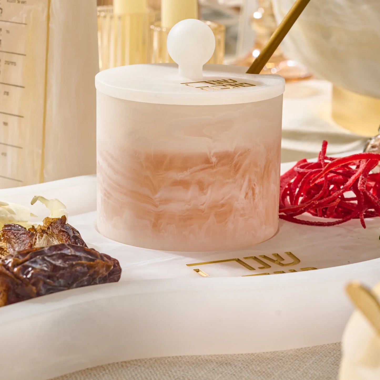 Rosh Hashanah Curve Resin Simanim Tray