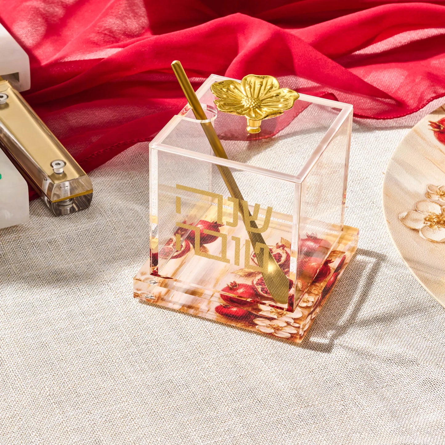 Rosh Hashanah Painted Pomegranate Honey Dish