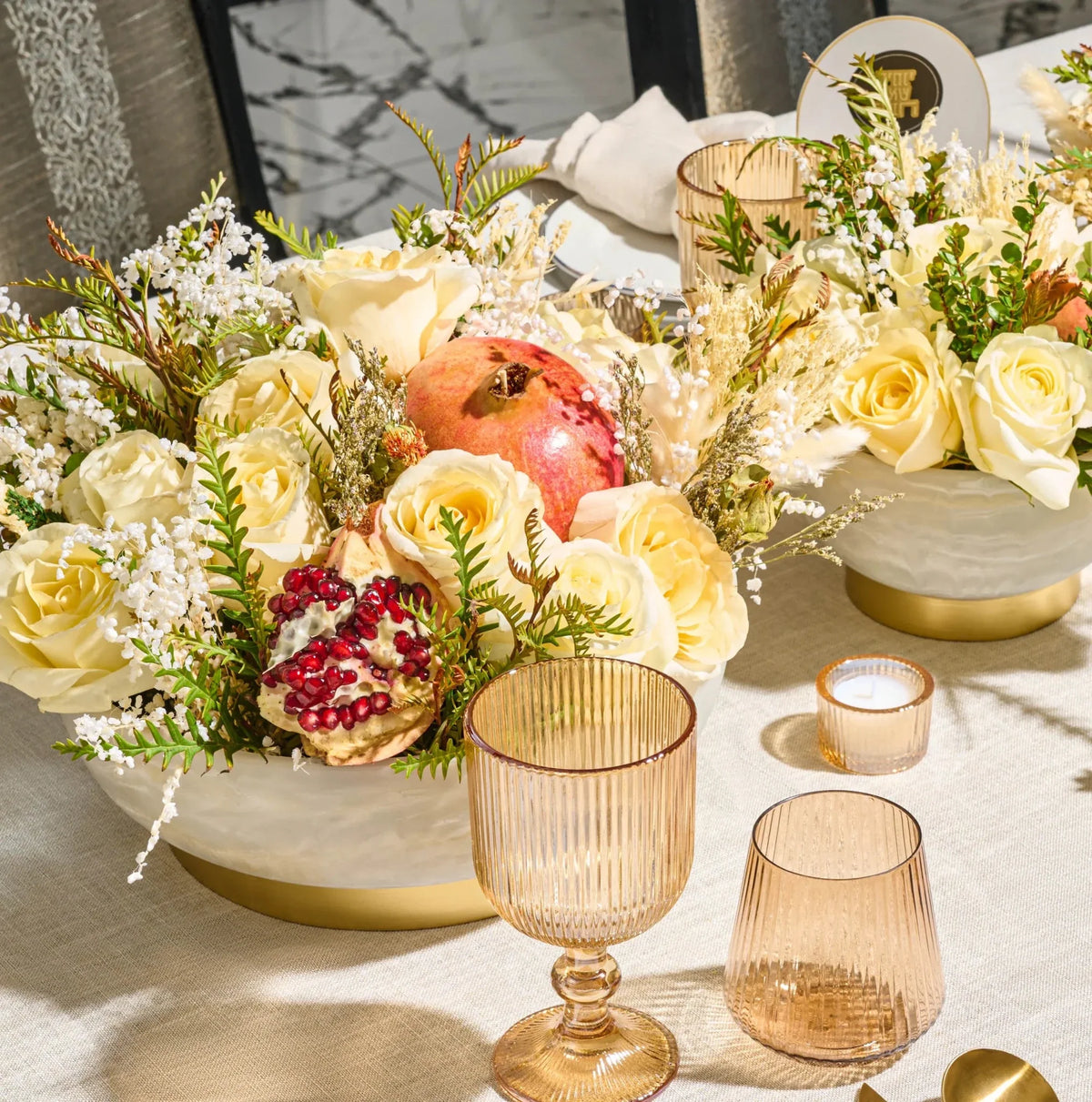 Round Resin Centerpiece Decorative Bowl