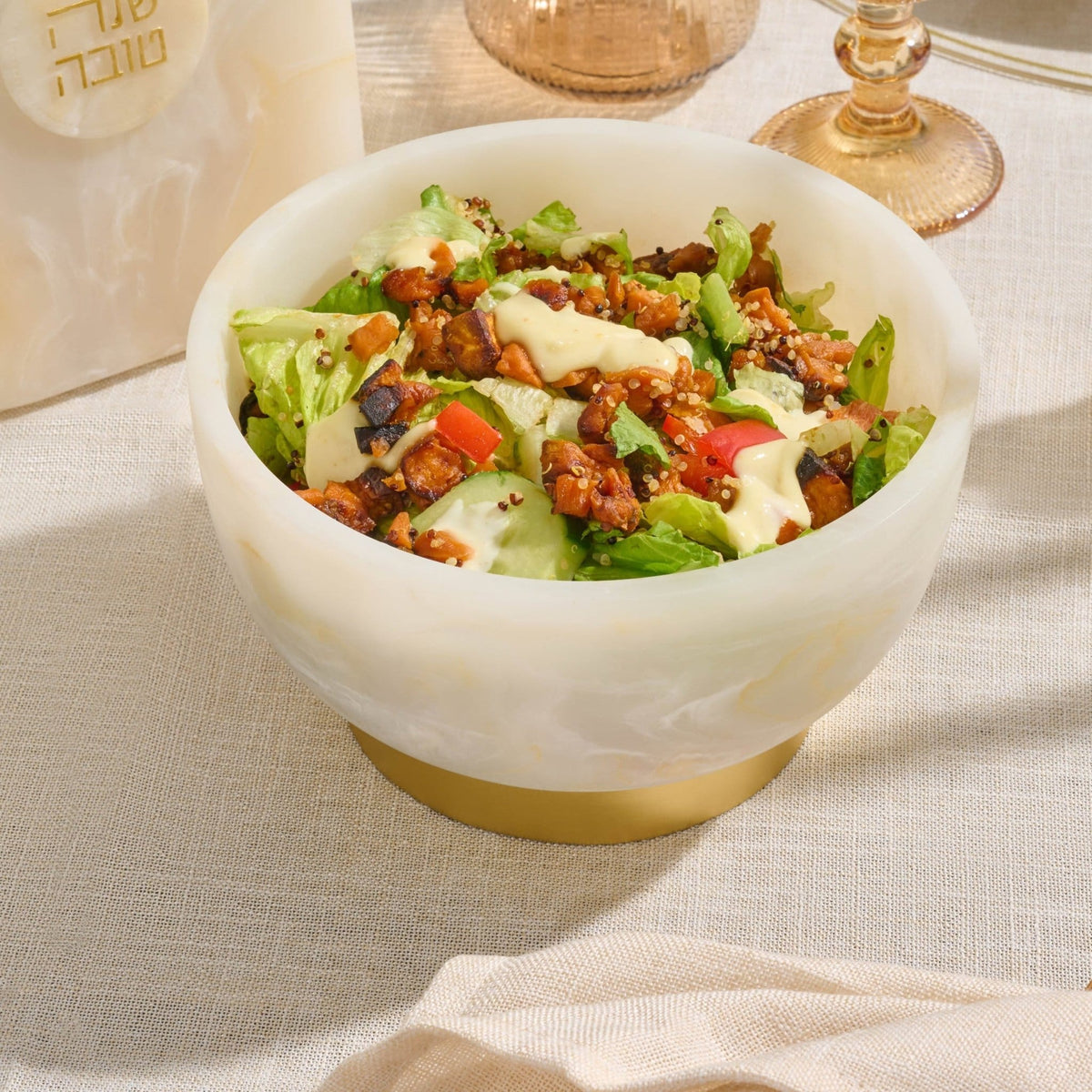 Round Resin Centerpiece Decorative Bowl