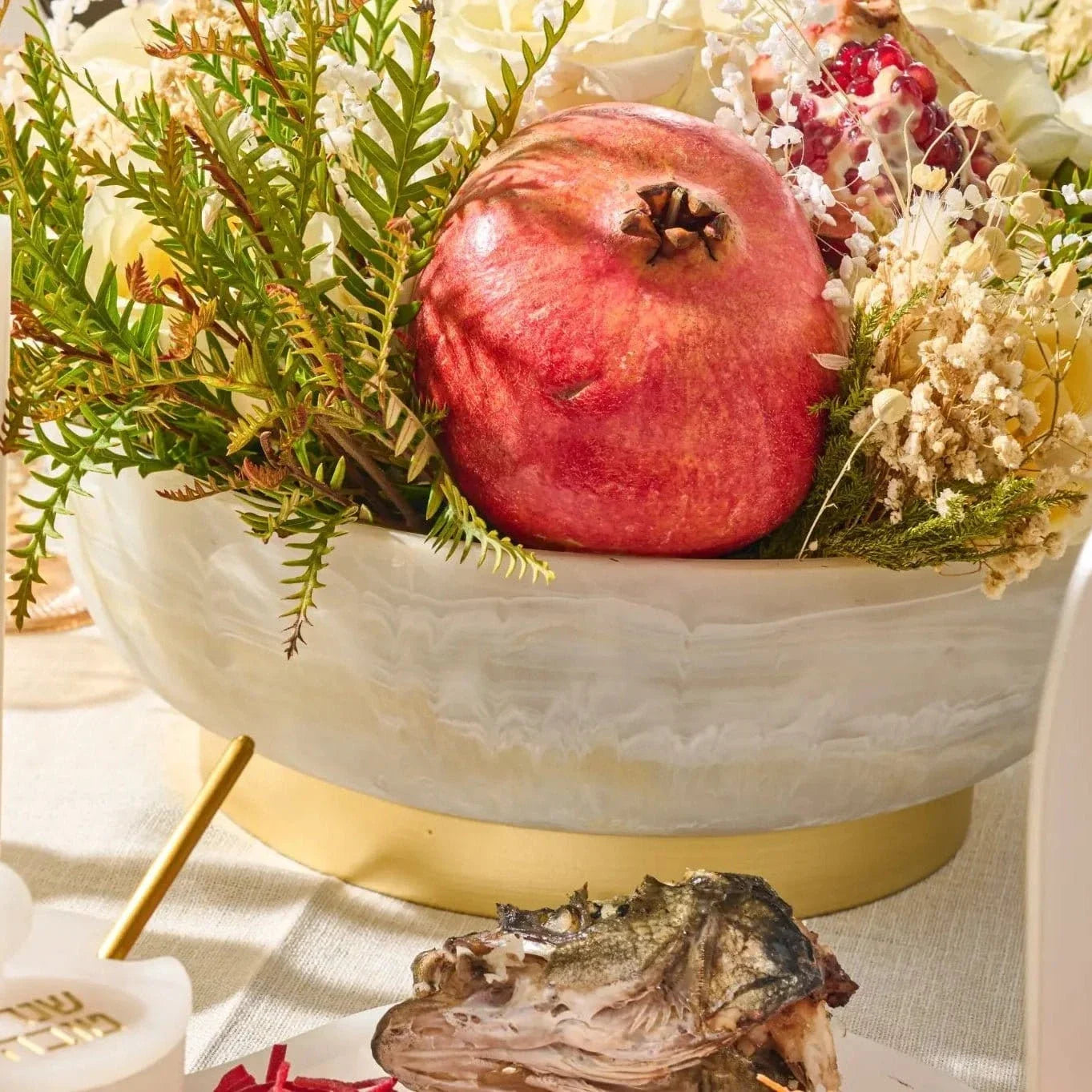 Round Resin Centerpiece Decorative Bowl